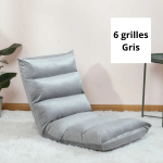 Fauteuil Pouf de Sol 6 Grilles Gris