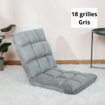 Fauteuil Pouf de Sol 18 Grilles Gris