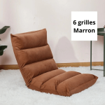 Fauteuil Pouf de Sol 6 Grilles Marron