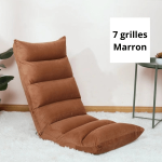 Fauteuil Pouf de Sol 7 Grilles Marron