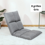 Fauteuil Pouf de Sol 8 Grilles Gris