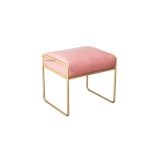 Petit Banc Pouf Velours Rose