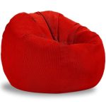 Pouf Poire Velours Côtelé Rouge