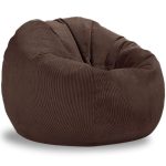 Pouf Poire Velours Côtelé Café