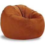 Pouf Poire Velours Côtelé Marron