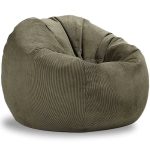 Pouf Poire Velours Côtelé Vert