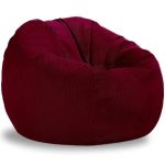 Pouf Poire Velours Côtelé Rouge Foncé